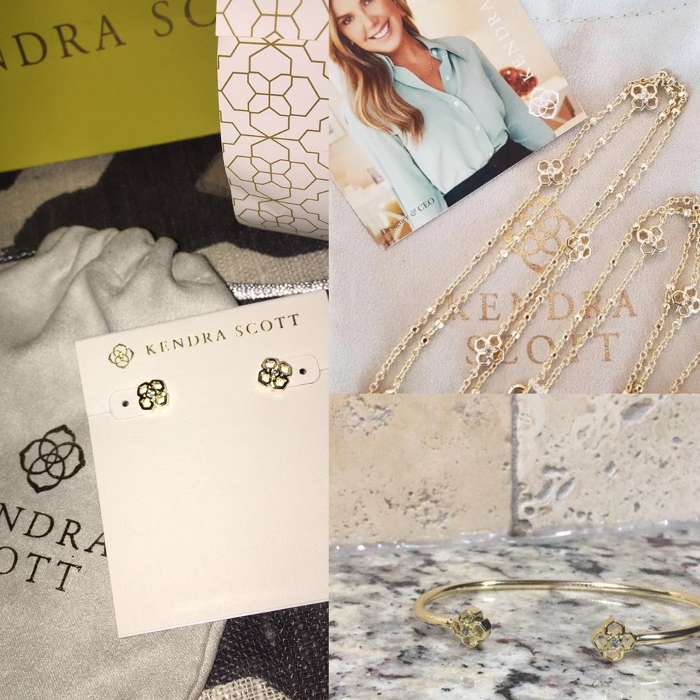 New! Kendra Scott 3 pc Set in Gold
